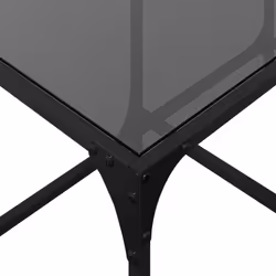 vidaXL Coffee Table with Transparent Glass Top End Table Side Table Steel - black, 78.5 x 40 x 40 cm - Additional view 6