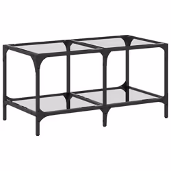 vidaXL Coffee Table with Transparent Glass Top End Table Side Table Steel - transparent, 78.5 x 40 x 40 cm