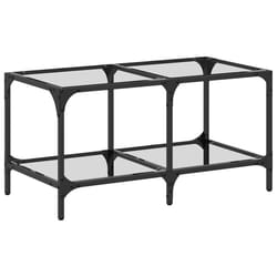 vidaXL Coffee Table with Transparent Glass Top End Table Side Table Steel - transparent, 78.5 x 40 x 40 cm