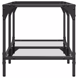 vidaXL Coffee Table with Transparent Glass Top End Table Side Table Steel - transparent, 78.5 x 40 x 40 cm - Additional view 4