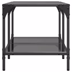vidaXL Coffee Table with Transparent Glass Top End Table Side Table Steel - black, 78.5 x 40 x 40 cm - Additional view 4