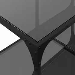 vidaXL Coffee Table with Transparent Glass Top End Table Side Table Steel - black, 78.5 x 40 x 40 cm - Additional view 6