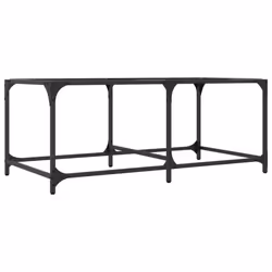 vidaXL Coffee Table with Transparent Glass Top End Table Side Table Steel - transparent, 98.5 x 50 x 40 cm - Additional view 5