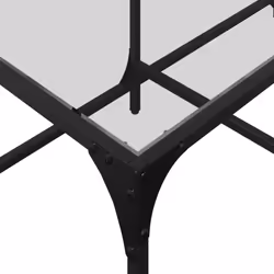 vidaXL Coffee Table with Transparent Glass Top End Table Side Table Steel - transparent, 98.5 x 50 x 40 cm - Additional view 6