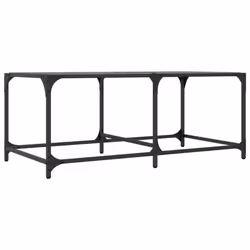 vidaXL Coffee Table with Transparent Glass Top End Table Side Table Steel - black, 98.5 x 50 x 40 cm - Additional view 5