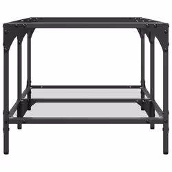 vidaXL Coffee Table with Transparent Glass Top End Table Side Table Steel - transparent, 98.5 x 50 x 40 cm - Additional view 4