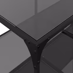 vidaXL Coffee Table with Transparent Glass Top End Table Side Table Steel - black, 98.5 x 50 x 40 cm - Additional view 6