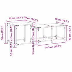 vidaXL Nesting Coffee Tables 2 pcs with Transparent Glass Top Table Steel - transparent