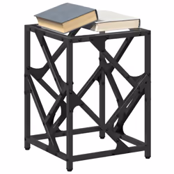 vidaXL Coffee Table with Transparent Glass Top End Table Side Table Steel - transparent, 30 x 30 x 41 cm