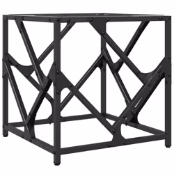 vidaXL Coffee Table with Transparent Glass Top End Table Side Table Steel - transparent, 40 x 40 x 41 cm - Additional view 5
