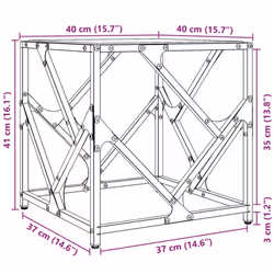 vidaXL Coffee Table with Transparent Glass Top End Table Side Table Steel - transparent, 40 x 40 x 41 cm - Additional view 8