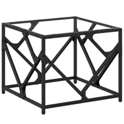 vidaXL Coffee Table with Transparent Glass Top End Table Side Table Steel - transparent, 50 x 50 x 41 cm