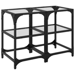 vidaXL Coffee Tables with Transparent Glass Top Side Table End Table Steel - transparent, 30 x 30 x 45 cm/ 2 pcs