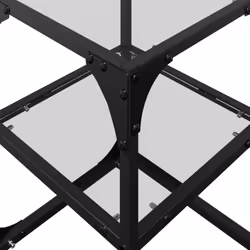 vidaXL Coffee Tables with Transparent Glass Top Side Table End Table Steel - transparent, 30 x 30 x 45 cm/ 2 pcs - Additional view 7