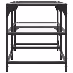 vidaXL Coffee Table with Transparent Glass Top End Table Side Table Steel - transparent, 78.5 x 40 x 45 cm - Additional view 4