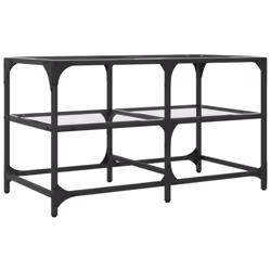 vidaXL Coffee Table with Transparent Glass Top End Table Side Table Steel - transparent, 78.5 x 40 x 45 cm - Additional view 5