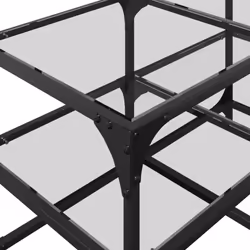 vidaXL Coffee Table with Transparent Glass Top End Table Side Table Steel - transparent, 78.5 x 40 x 45 cm - Additional view 7