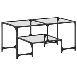 vidaXL Coffee Table with Transparent Glass Top End Table Side Table Steel - transparent