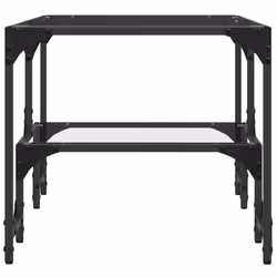 vidaXL Coffee Table with Transparent Glass Top End Table Side Table Steel - transparent - Additional view 4