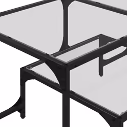 vidaXL Coffee Table with Transparent Glass Top End Table Side Table Steel - transparent - Additional view 7
