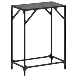 vidaXL Console Table with Transparent Glass Top End Table Side Table Steel - black, 60 x 35 x 81 cm