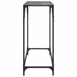 vidaXL Console Table with Transparent Glass Top End Table Side Table Steel - black, 80 x 35 x 81 cm - Additional view 4