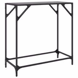 vidaXL Console Table with Transparent Glass Top End Table Side Table Steel - black, 80 x 35 x 81 cm - Additional view 5