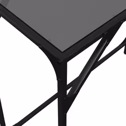 vidaXL Console Table with Transparent Glass Top End Table Side Table Steel - black, 80 x 35 x 81 cm - Additional view 7