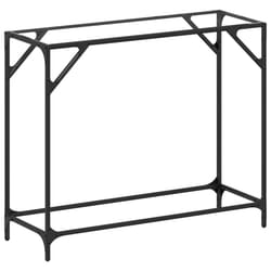 vidaXL Console Table with Transparent Glass Top End Table Side Table Steel - transparent, 98 x 35 x 81 cm