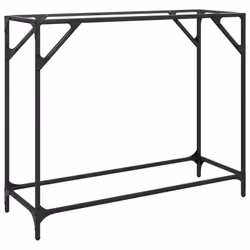 vidaXL Console Table with Transparent Glass Top End Table Side Table Steel - transparent, 98 x 35 x 81 cm - Additional view 5