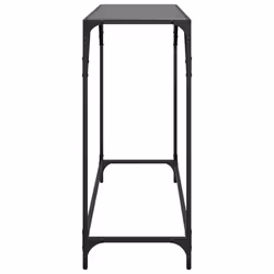 vidaXL Console Table with Transparent Glass Top End Table Side Table Steel - black, 98 x 35 x 81 cm - Additional view 4