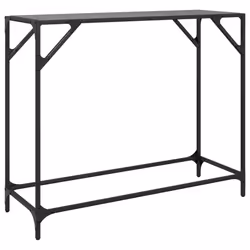 vidaXL Console Table with Transparent Glass Top End Table Side Table Steel - black, 98 x 35 x 81 cm - Additional view 5