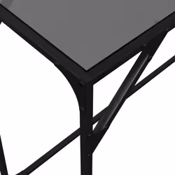 vidaXL Console Table with Transparent Glass Top End Table Side Table Steel - black, 98 x 35 x 81 cm - Additional view 7