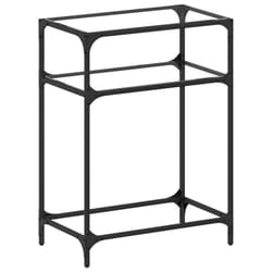 vidaXL Console Table with Black Glass Top End Table Accent Side Table Steel - transparent, 60 x 35 x 81 cm