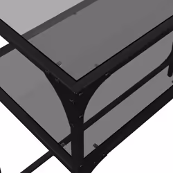 vidaXL Console Table with Black Glass Top End Table Accent Side Table Steel - black, 98 x 35 x 81 cm - Additional view 6