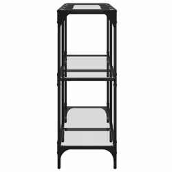 vidaXL Console Table with Transparent Glass Top End Table Side Table Steel - transparent, 98 x 30 x 81 cm - Additional view 4