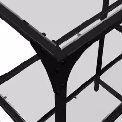 vidaXL Console Table with Transparent Glass Top End Table Side Table Steel - transparent, 98 x 30 x 81 cm - Additional view 7