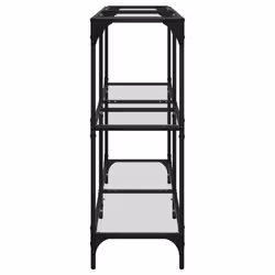 vidaXL Console Table with Transparent Glass Top End Table Side Table Steel - transparent, 118.5 x 30 x 81 cm - Additional view 4
