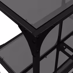 vidaXL Console Table with Transparent Glass Top End Table Side Table Steel - black, 118.5 x 30 x 81 cm - Additional view 7