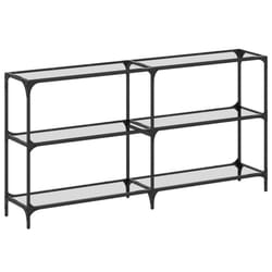 vidaXL Console Table with Transparent Glass Top End Table Side Table Steel - transparent, 158.5 x 30 x 81 cm