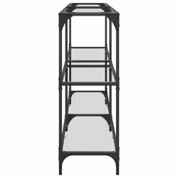 vidaXL Console Table with Transparent Glass Top End Table Side Table Steel - transparent, 158.5 x 30 x 81 cm - Additional view 4
