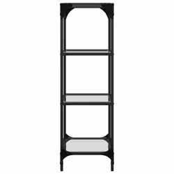 vidaXL Storage Rack with Transparent Glass Top Shelving Storage Shelf Steel - Additional view 4