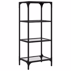 vidaXL Storage Rack with Transparent Glass Top Shelving Storage Shelf Steel - Additional view 5