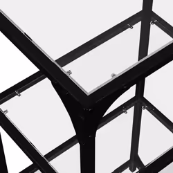 vidaXL Storage Rack with Transparent Glass Top Shelving Storage Shelf Steel - Additional view 7
