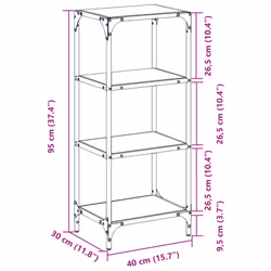 vidaXL Storage Rack with Transparent Glass Top Shelving Storage Shelf Steel - Additional view 8