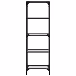 vidaXL Storage Rack with Transparent Glass Top Shelving Storage Shelf Steel