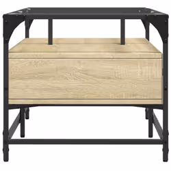 vidaXL Coffee Table with Glass Top Hallway Tea End Table Side Table Steel - sonoma oak - Additional view 4