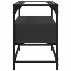 vidaXL TV Cabinet with Glass Top TV Unit TV Stand Media Unit Engineered Wood - black, 60 x 35 x 51 cm - Additional view 4