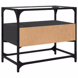 vidaXL TV Cabinet with Glass Top TV Unit TV Stand Media Unit Engineered Wood - black, 60 x 35 x 51 cm - Additional view 5