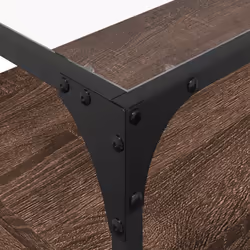 vidaXL TV Cabinet with Glass Top TV Unit TV Stand Media Unit Engineered Wood - brown oak, 80 x 35 x 51 cm - Additional view 7